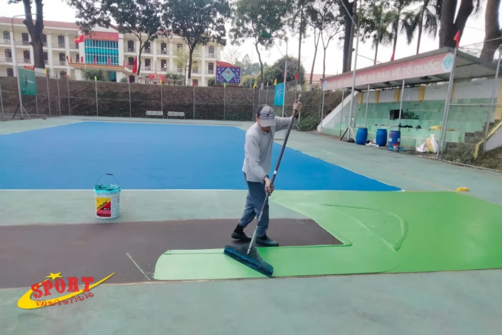 Thi sơn sân thể thao - Epoxy Hệ Lăn